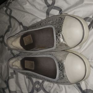 UGG silver slip ons.